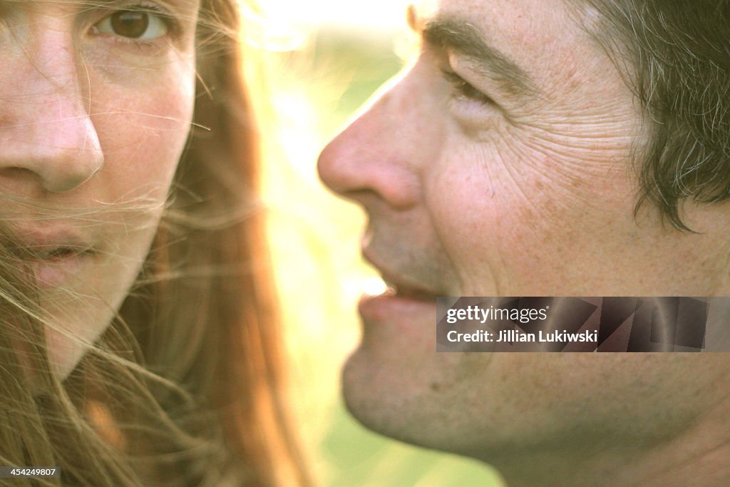 A Man gazes at  a Woman