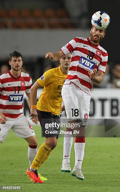 Iacopo La Rocca in action during the Asian Champions League Quarter Final match between the Western Sydney Wanderers and Guangzhou Evergrande at...