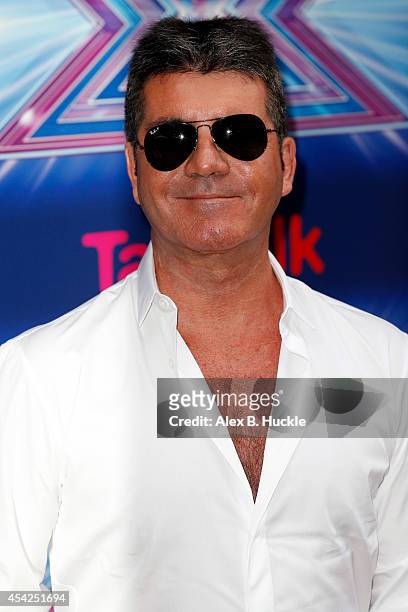 Simon Cowell seen arriving at the Ham Yard Hotel for the launch of the X Factor 2014 on August 27, 2014 in London, England. Photo by Alex Huckle/GC...