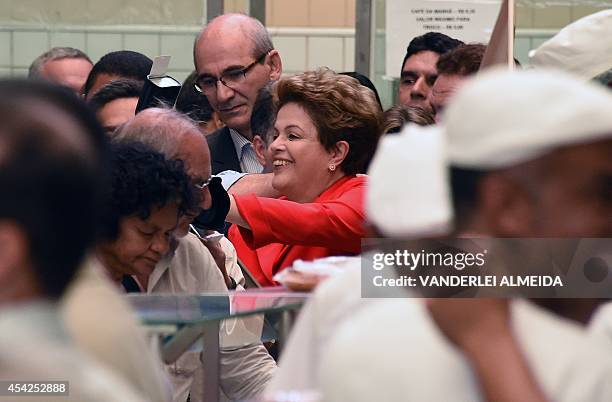 Presidential candidate for the Brazilian Workers' Party and current Brazilian President Dilma Rousseff , arrives at a the "Presidente Getulio Vargas"...