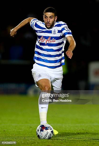 Adel Taarabt of QPR in action during the Capital One Cup Second Round match between Burton Albion and Queens Park Rangers at Pirelli Stadium on...