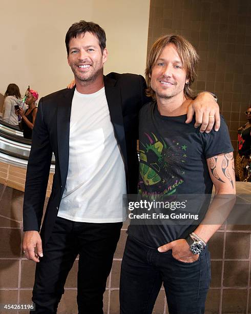 Harry Connick, Jr. And Keith Urban arrive at the Ernest N. Morial Convention Center on August 27, 2014 in New Orleans, Louisiana.