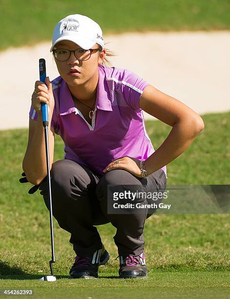 Lydia Ko of New Zealand, lines up a putt shot, during the last day of the Swinging Skirts 2013 World Ladies Masters, at Miramar Golf & Country Club...