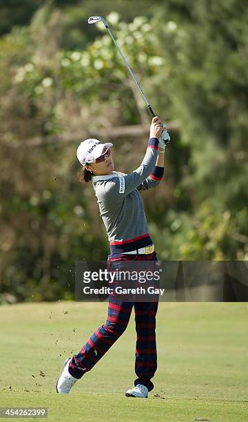 So Yeon Ryu of South Korea, plays a chip shot on the fairway, during the last day of the Swinging Skirts 2013 World Ladies Masters, at Miramar Golf &...