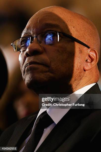 South African President Jacob Zuma attends a service at Bryanston Methodist Church during a national day of prayer, on December 8, 2013 in...