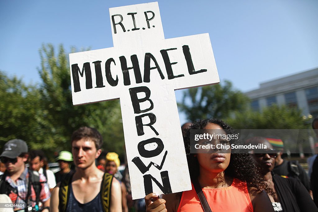 Rally At US Justice Department Calls For Justice In Ferguson Shooting Case