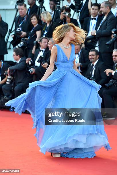 Sveva Alviti attends the Opening Ceremony and 'Birdman' premiere during the 71st Venice Film Festival at Palazzo Del Cinema on August 27, 2014 in...