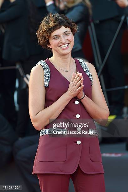 Alice Rohrwacher attends the Opening Ceremony and 'Birdman' premiere during the 71st Venice Film Festival at Palazzo Del Cinema on August 27, 2014 in...