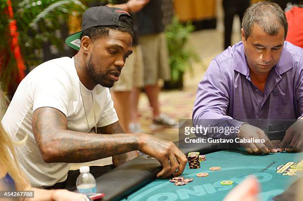 Udonis Haslem attends the Hollywood Charity Series Of Poker Supported By PokerStars To Benefit Habitat For Humanity at Seminole Hard Rock Hotel &...