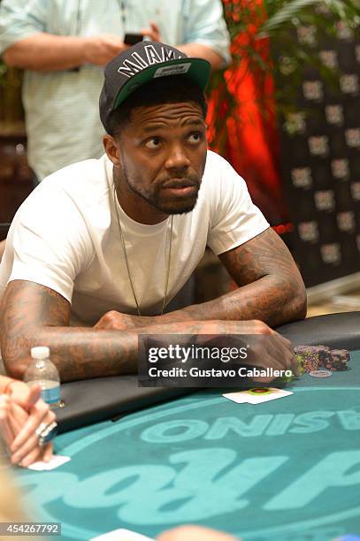 Udonis Haslem attends the Hollywood Charity Series Of Poker Supported By PokerStars To Benefit Habitat For Humanity at Seminole Hard Rock Hotel &...