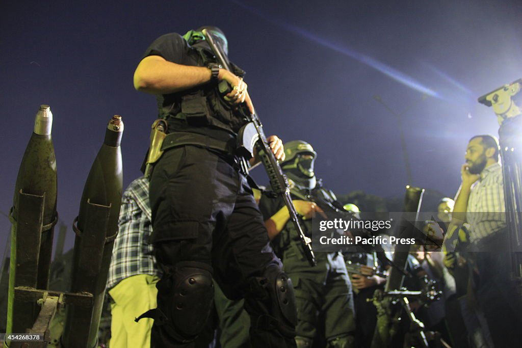 Palestinians joyfully take part in the grand celebration...