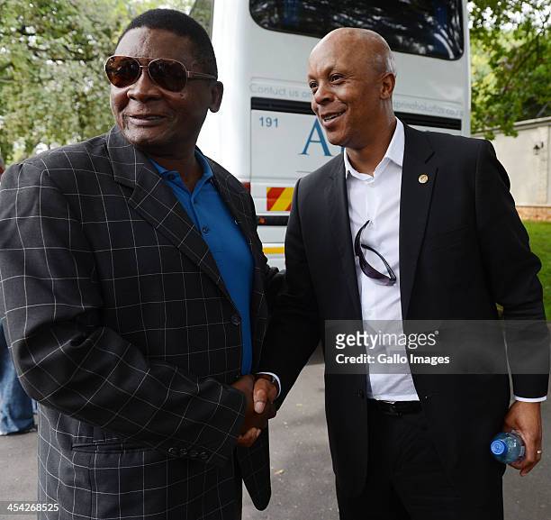 Yvonne Chaka Chaka's husband Dr Tiny Mhinga and Bafana Bafana legend Doctor Khumalo amongest The thousands of tributes to Former President Nelson on...
