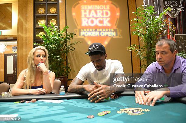 Traci Szymanski and Udonis Haslem attend the Hollywood Charity Series Of Poker Supported By PokerStars To Benefit Habitat For Humanity at Seminole...