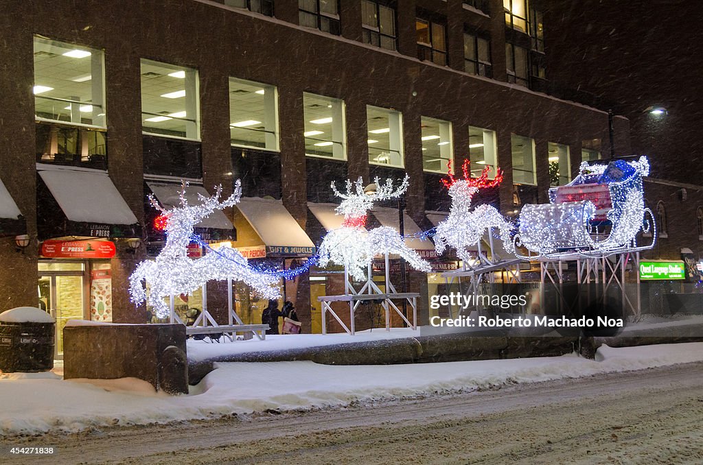 Christmas decorations in downtown Toronto, the city of...