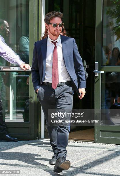 James McAvoy is seen in New York on August 27, 2014 in New York City.