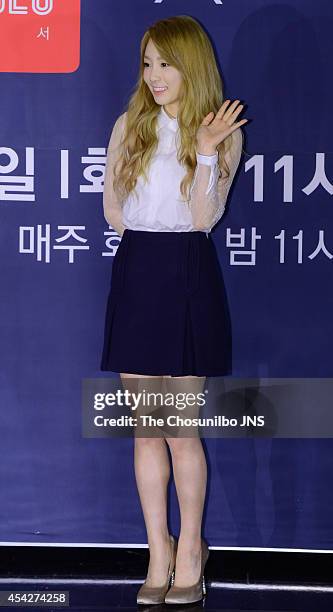 Girls' Generation-TTS attend the OnStyle "The TaeTiSeo" press conference at CJ E&M center on August 22, 2014 in Seoul, South Korea.