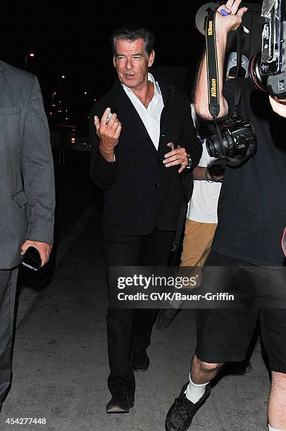 Pierce Brosnan is seen at LAX on August 27, 2014 in Los Angeles, California.
