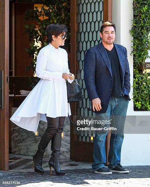 Kris Jenner and Dean Cain are seen on August 27, 2014 in Los Angeles, California.