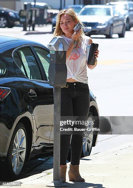 Hilary Duff is seen on August 27, 2014 in Los Angeles, California.