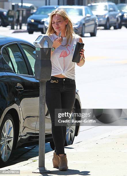 Hilary Duff is seen on August 27, 2014 in Los Angeles, California.