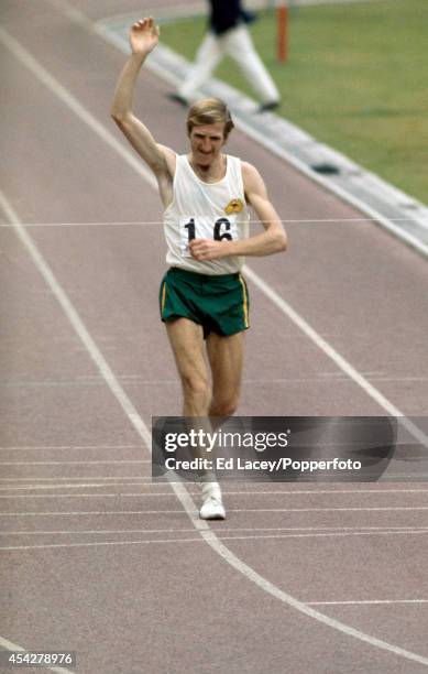 Noel Freeman of Australia wins the 20 kilometre walk during the British Commonwealth Games at the Meadowbank Stadium in Edinburgh, circa July 1970.