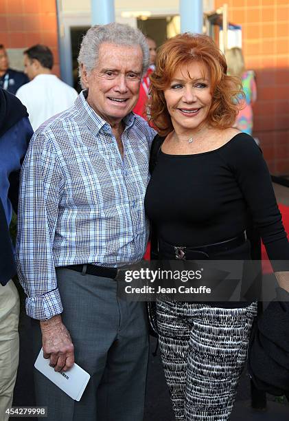 Regis Philbin and his wife Joy Philbin attend Day 3 of the 2014 US Open at USTA Billie Jean King National Tennis Center on August 27, 2014 in the...