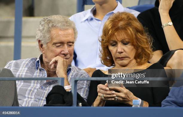 Regis Philbin and his wife Joy Philbin attend Day 3 of the 2014 US Open at USTA Billie Jean King National Tennis Center on August 27, 2014 in the...