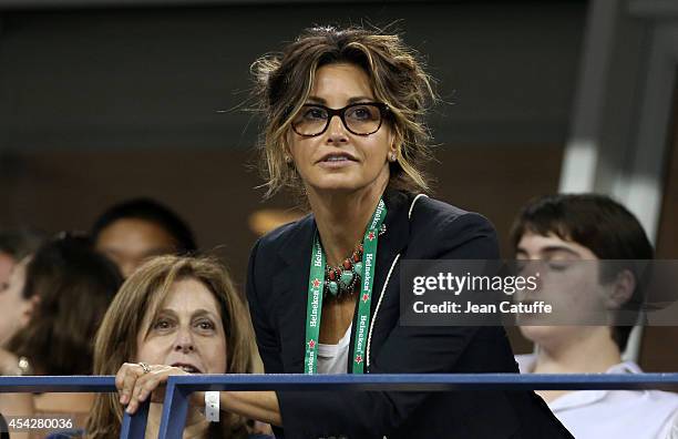 Gina Gershon attends Day 3 of the 2014 US Open at USTA Billie Jean King National Tennis Center on August 27, 2014 in the Flushing neighborhood of the...