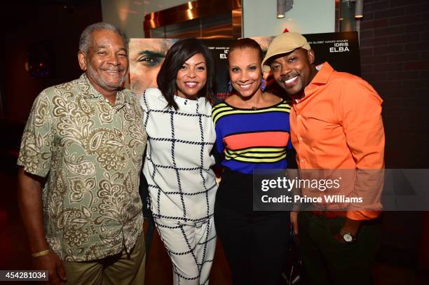 James Thompson, Taraji P Henson, Heather Hayslett and Will Packer attend the Atlanta screening of "No Good Deed" at Strip Atlantic Station on August...