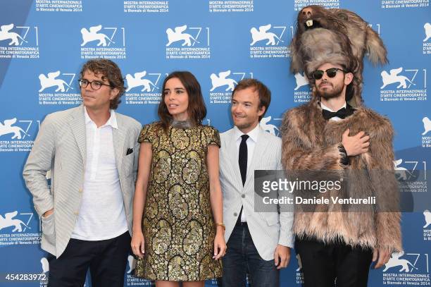 Producer Gregory Bernard, actors Elodie Bouchez and Jonathan Lambert and the Rat attend 'Reality' Photocall during the 71st Venice Film Festival on...