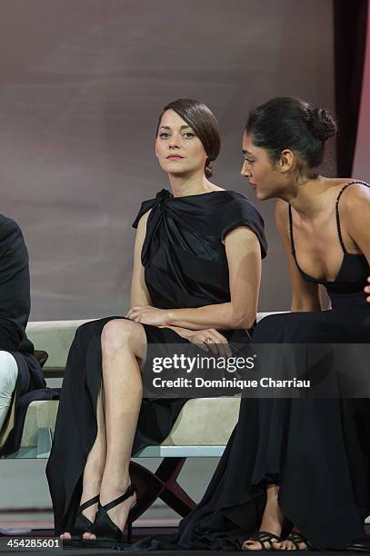 Marion Cotillard and Golshifteh Farahani attend the award Ceremony 2013' At 13th Marrakech International Film Festival on December 7, 2013 in...