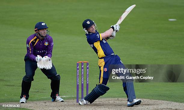 Paul Collingwood of Durham bats during the Royal London One-Day Cup 2014 Quarter Final between Yorkshire and Durham at Headingley on August 28, 2014...