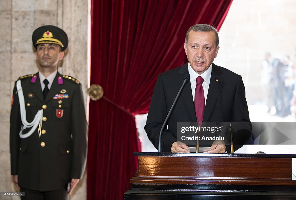 Turkish President Recep Tayyip Erdogan visits Anitkabir