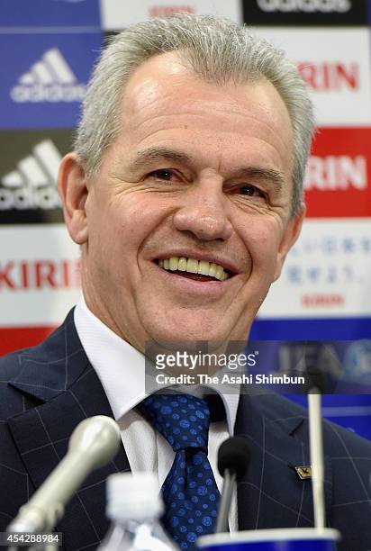 Japan National Soccer Team Coach Javier Aguirre announces the new squad on August 28, 2014 in Tokyo, Japan. Agguire announced 23 members for the...