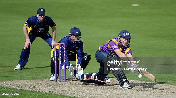 Gary Ballance of Yorkshire bats during the Royal London One-Day Cup 2014 Quarter Final between Yorkshire and Durham at Headingley on August 28, 2014...
