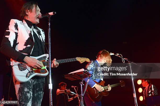 Win Butler of the Arcade Fire performs as part of Live 105's Not So Silent Night at Oracle Arena on December 7, 2013 in Oakland, California.
