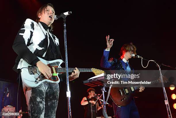 Win Butler of the Arcade Fire performs as part of Live 105's Not So Silent Night at Oracle Arena on December 7, 2013 in Oakland, California.