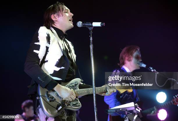 Win Butler of the Arcade Fire performs as part of Live 105's Not So Silent Night at Oracle Arena on December 7, 2013 in Oakland, California.