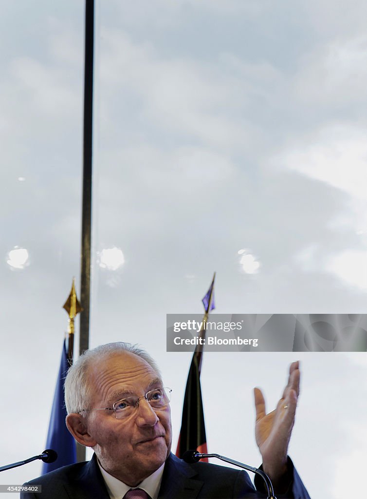 Germany's Finance Minister Wolfgang Schaeuble Interview At Medef University 2014 Business Conference