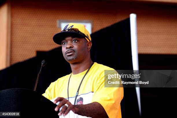 Darold Butler, manager of the Jackie Robinson West little league baseball team speaks during the team's United States World Series Championship Rally...