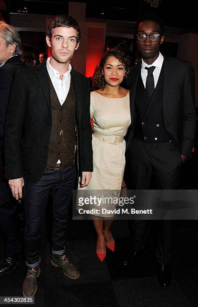 Harry Treadaway, Antonia Thomas and Nathan Stewart-Jarrett attend the Moet Reception at the Moet British Independent Film Awards 2013 at Old...