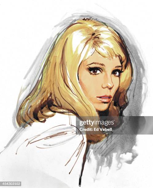 Painting of pop singer Nancy Sinatra circa 1967.