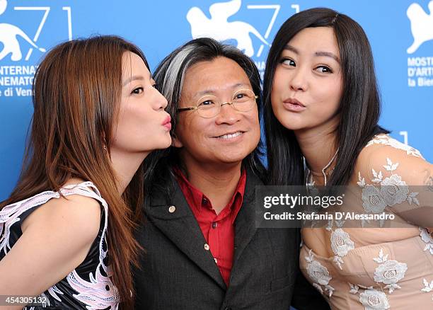 Actress Zhao Wei, director Peter Chan and actress Lei Hao attend 'Dearest' Photocall during the 71st Venice Film Festival at Palazzo Del Casino on...