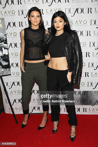 Kendall Jenner and Kylie Jenner attend DuJour Magazine's Jason Binn celebrating Kendall and Kylie Jenner's Bruce Weber shoot presented by Juice Press...