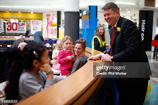 Labour party leader David Cunliffe greets shoppers at Lynn Mall in New Lynn on August 29, 2014 in Auckland, New Zealand. New Zealand's Labour Leader...