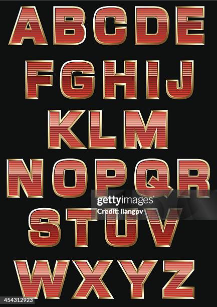 alphabet - chrome font stock illustrations