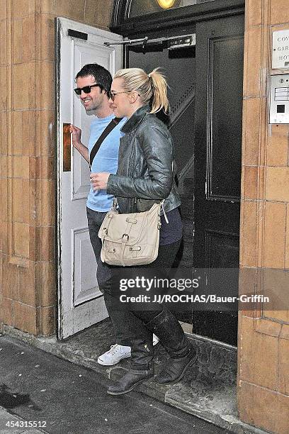 Kate Winslet with her boyfriend Ned Rocknroll are seen on March 24, 2012 in London, United Kingdom.