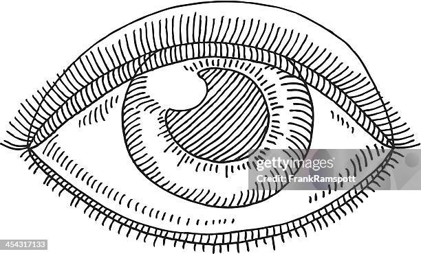 eye seeing drawing - basic instinct stock illustrations