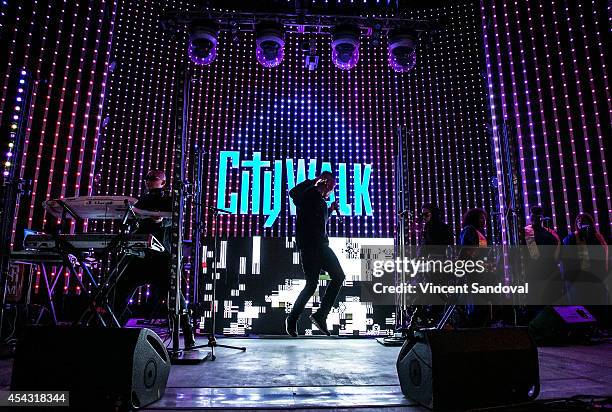 Prohgress, Kev Nish and J-Splif of Far East Movement perform during Universal CityWalk's 'Music Spotlight Series' at 5 Towers Outdoor Concert Arena...