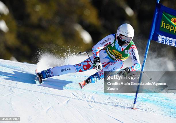 Marie Marchand-Arvier of France competes during the Audi FIS Alpine Ski World Cup Women's Super-G on December 08, 2013 in Lake Louise, Canada.